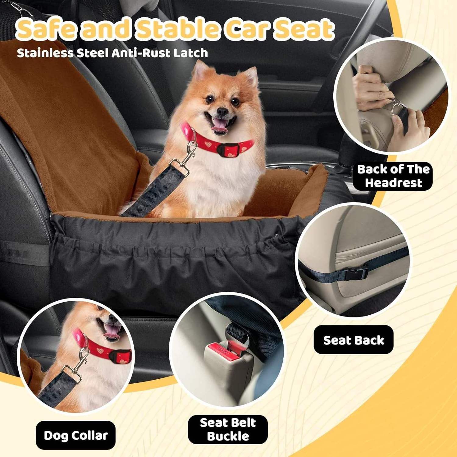 Customized Pet Travel Car Seat Cushion Dog Accessories Waterproof And Dirt Resistant Durable Car Seat Covers With Seat Belts