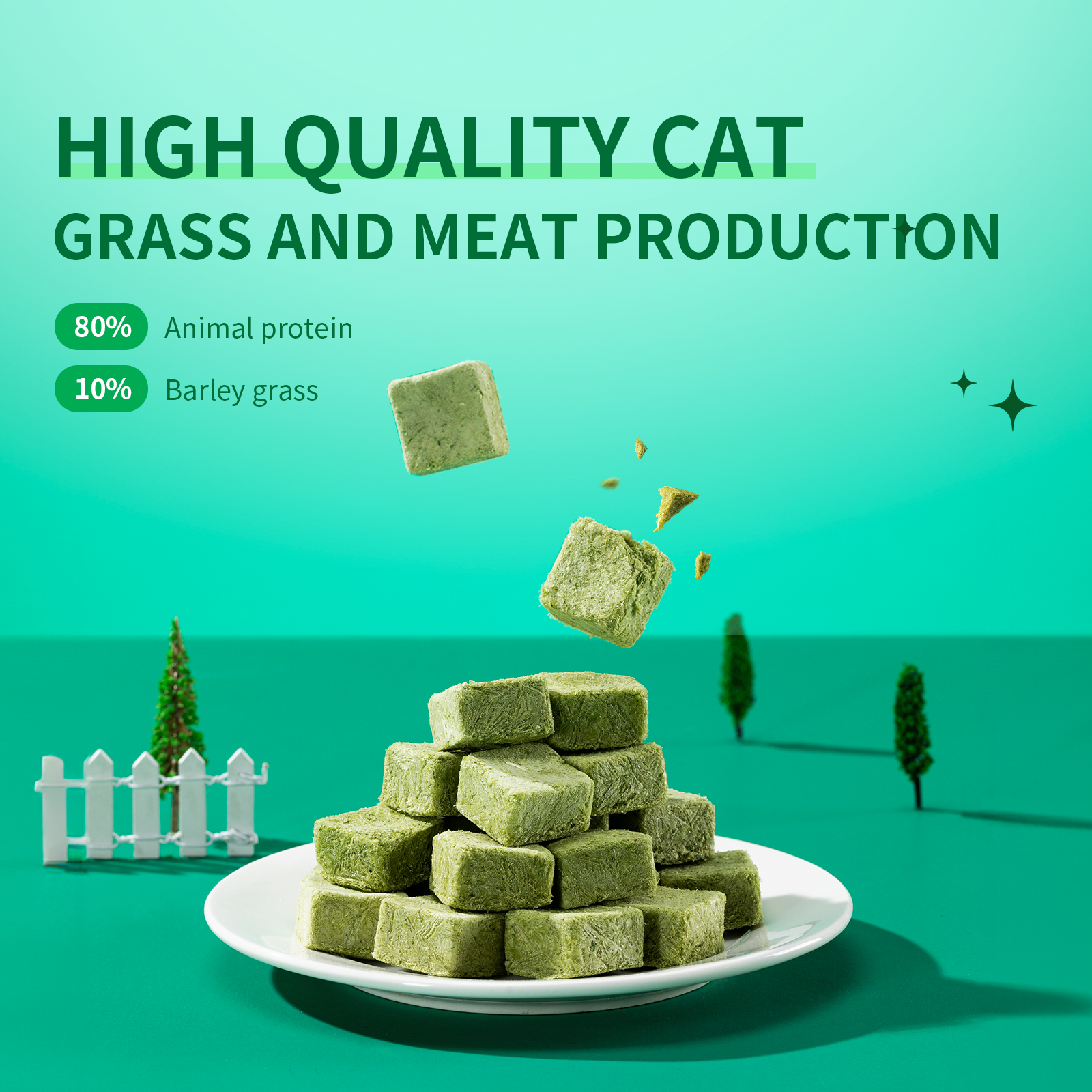 Yee Freeze-dried Cat Grass Grains Cat Snacks Hair-removing Catnip Biscuits Factory Price Teeth Grinding 0 Add Cat Snacks