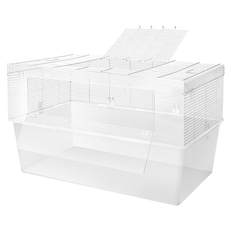 Yee Large Size Transparent Metal Hamster House Set White Acrylic Breeding Hamster Cage With Accessories