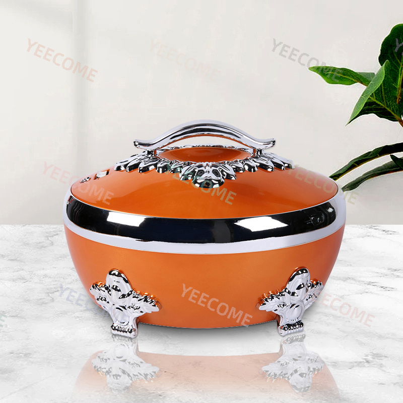 YJM-FA400 Capacity 4L Custom Logo  hot pot food warmer set hot pot sets food warmer Silver Plated food warmer container