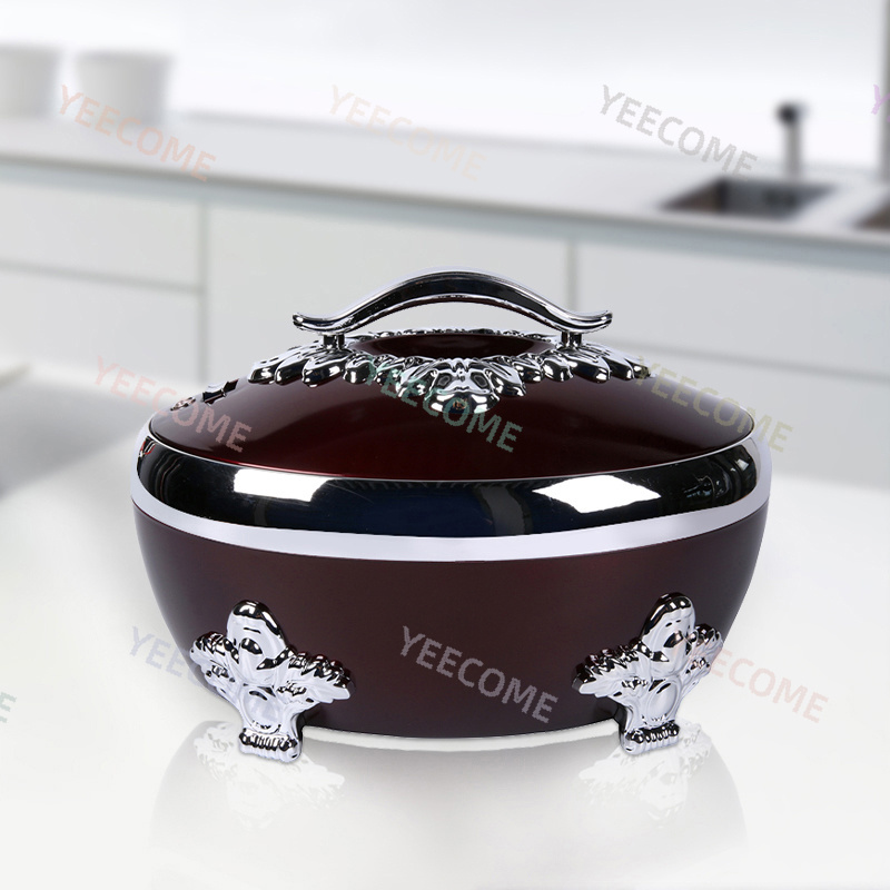 YJM-FA400 Capacity 4L Custom Logo  hot pot food warmer set hot pot sets food warmer Silver Plated food warmer container