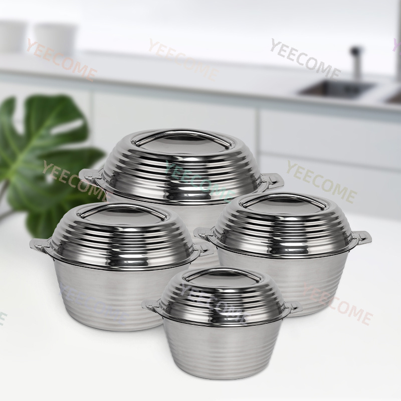 YJM1215 Capacity 2L 3L 4L 5L Factory Wholesale Stainless Steel casserole  4 Pcs food container  Popular hot pot food warmer set