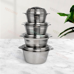 YJM1215 Capacity 2L 3L 4L 5L Factory Wholesale Stainless Steel casserole  4 Pcs food container  Popular hot pot food warmer set