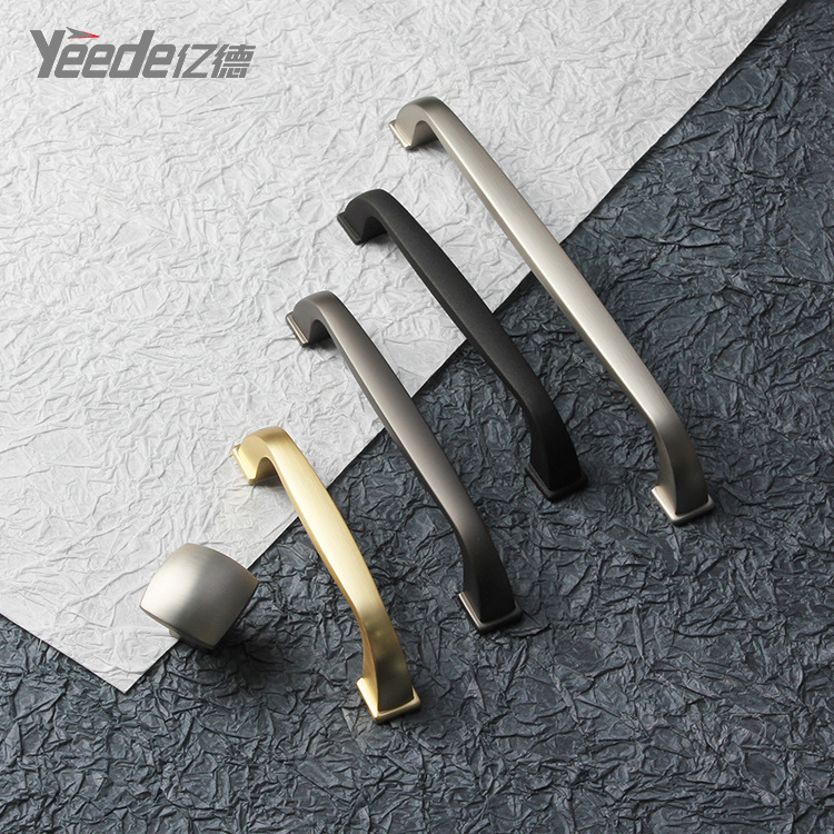 Wenzhou Hardware Pull Black Gold Bedroom Kitchen Furniture Cabinet Handles