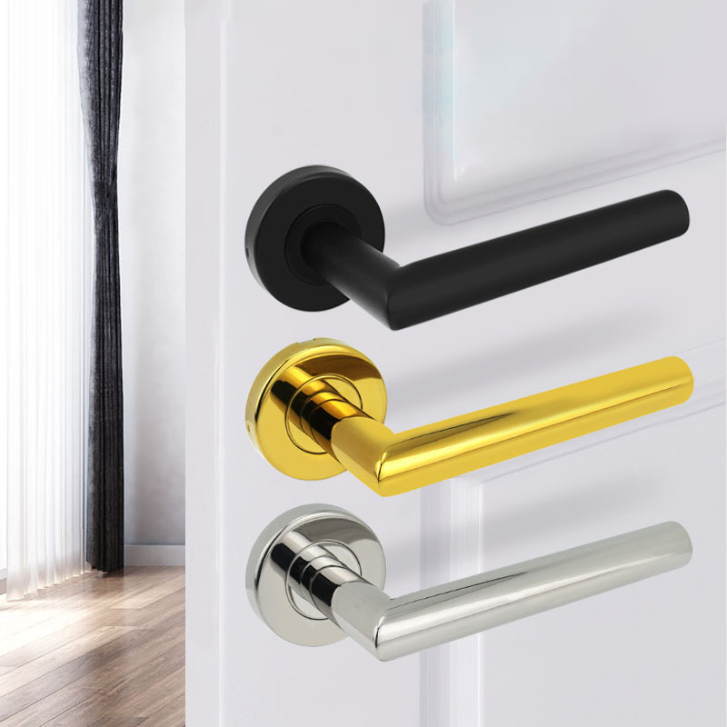 Glass entrance chrome gold black Tube Lever Type stainless steel door handle