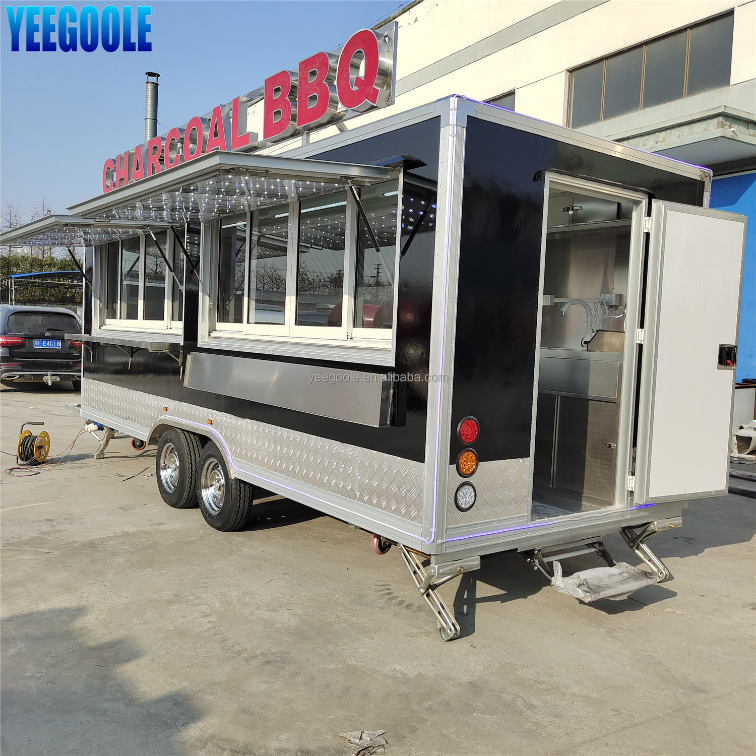 American caravan, square food truck, export trailer, factory direct sales, customized products