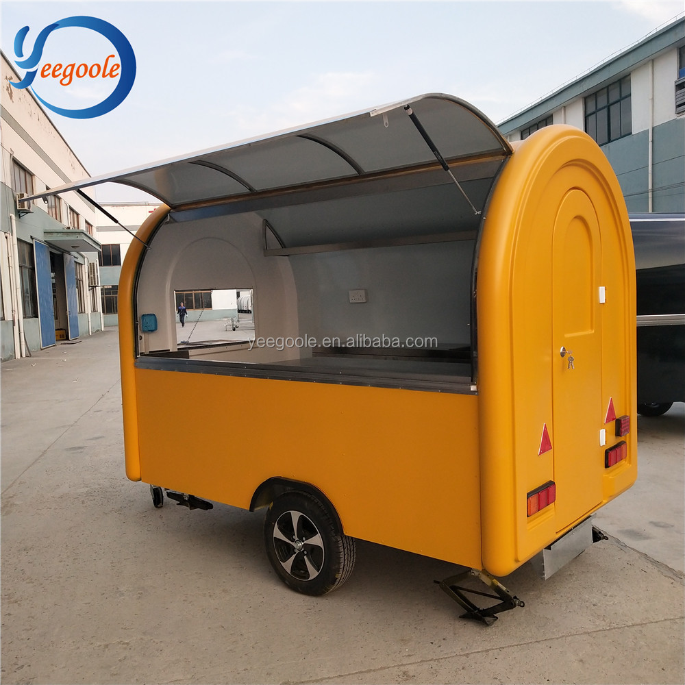 electric mobile fast food vending ice cream field trailer/cart popcorn truck/coffee van/kiosk for sale CE