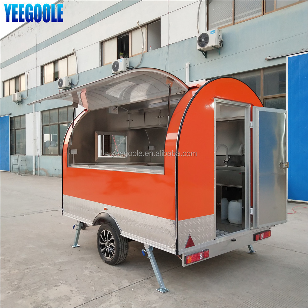 YG-CC-01  mobile fast food truck /street food kiosk cart/burger trailer ce