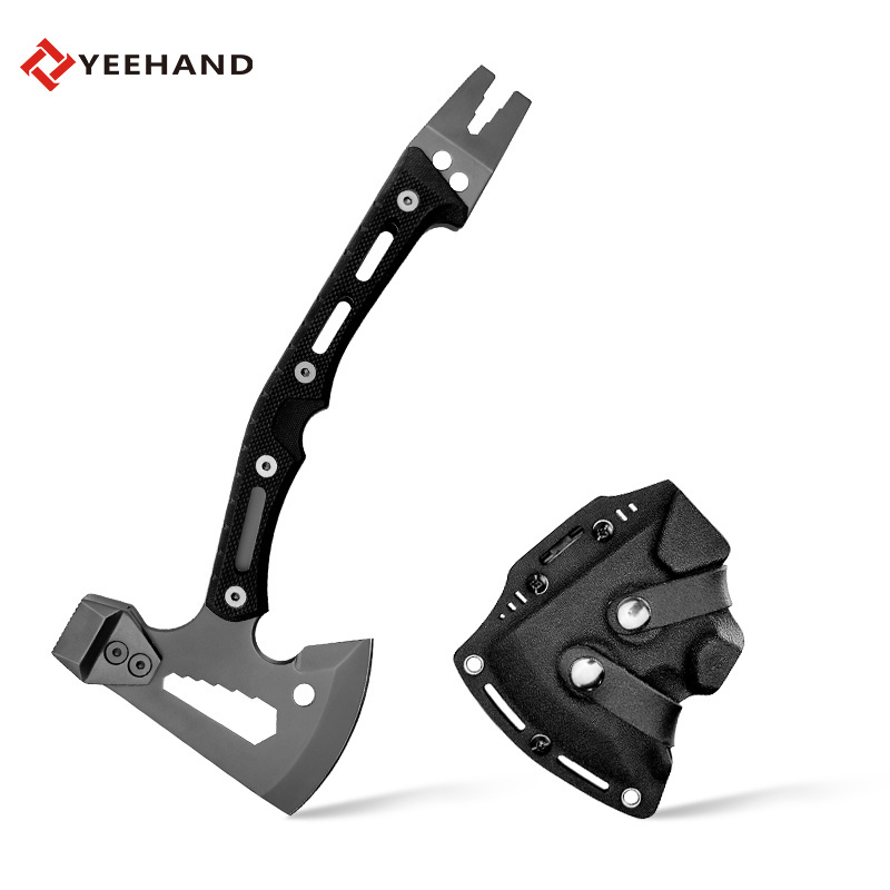 High Quality Black 5CR15 Blade G10 Handle Camping Axe Survival Stainless Steel Hatchet