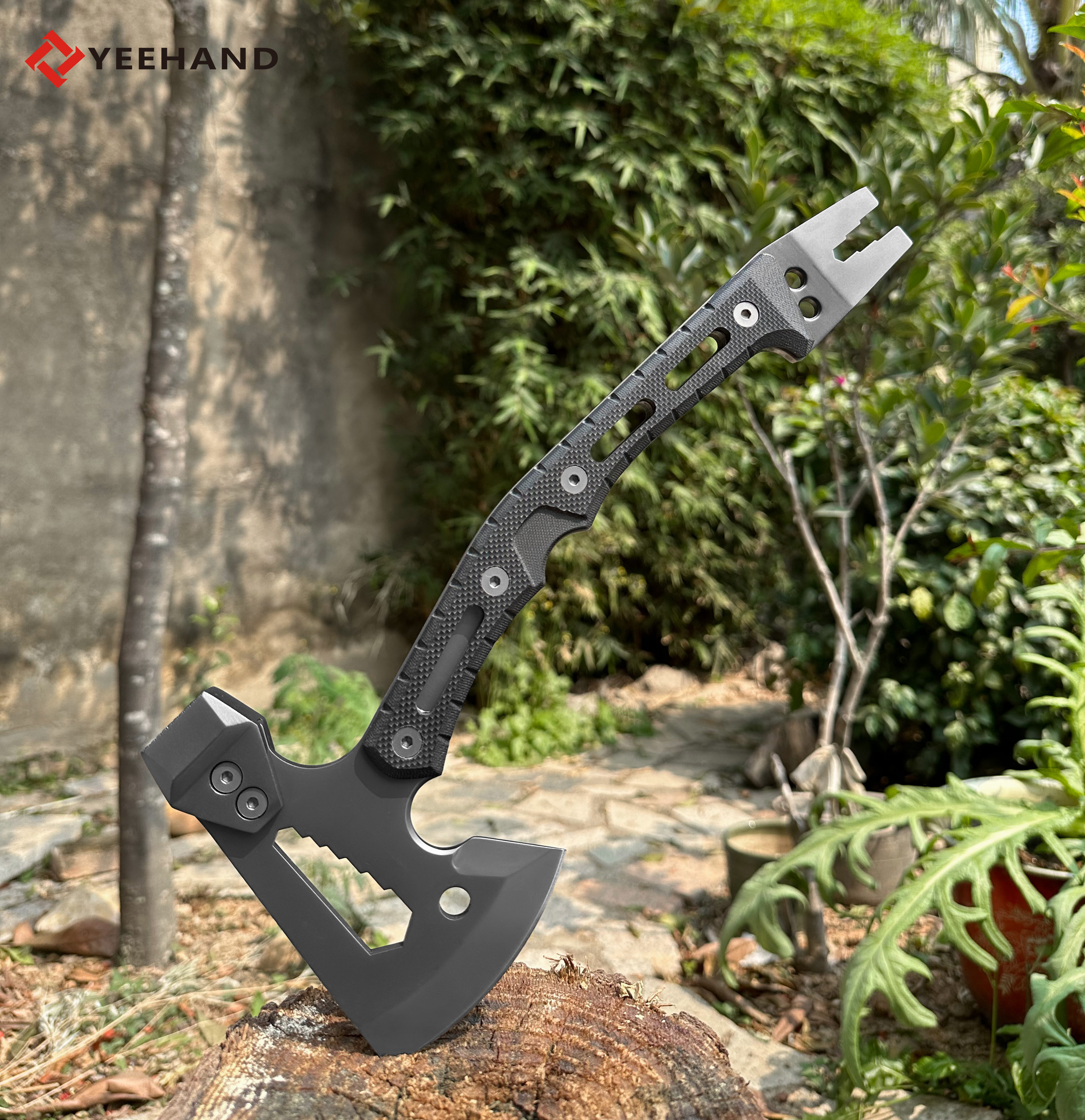 High Quality Black 5CR15 Blade G10 Handle Camping Axe Survival Stainless Steel Hatchet