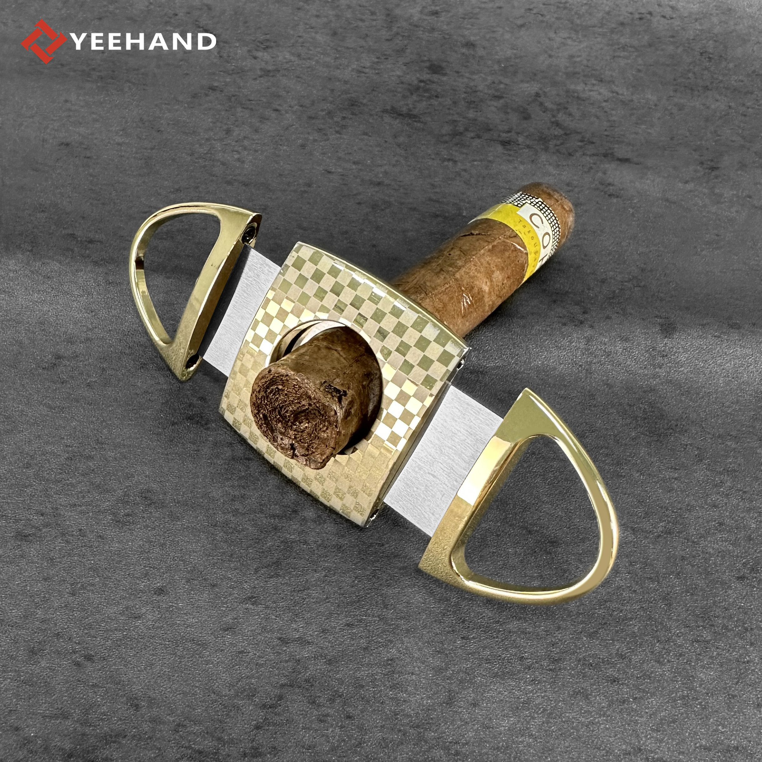 Custom stainless steel cigar lighter and cutter portable cigar cutter luxury set lighter cigar accessory set