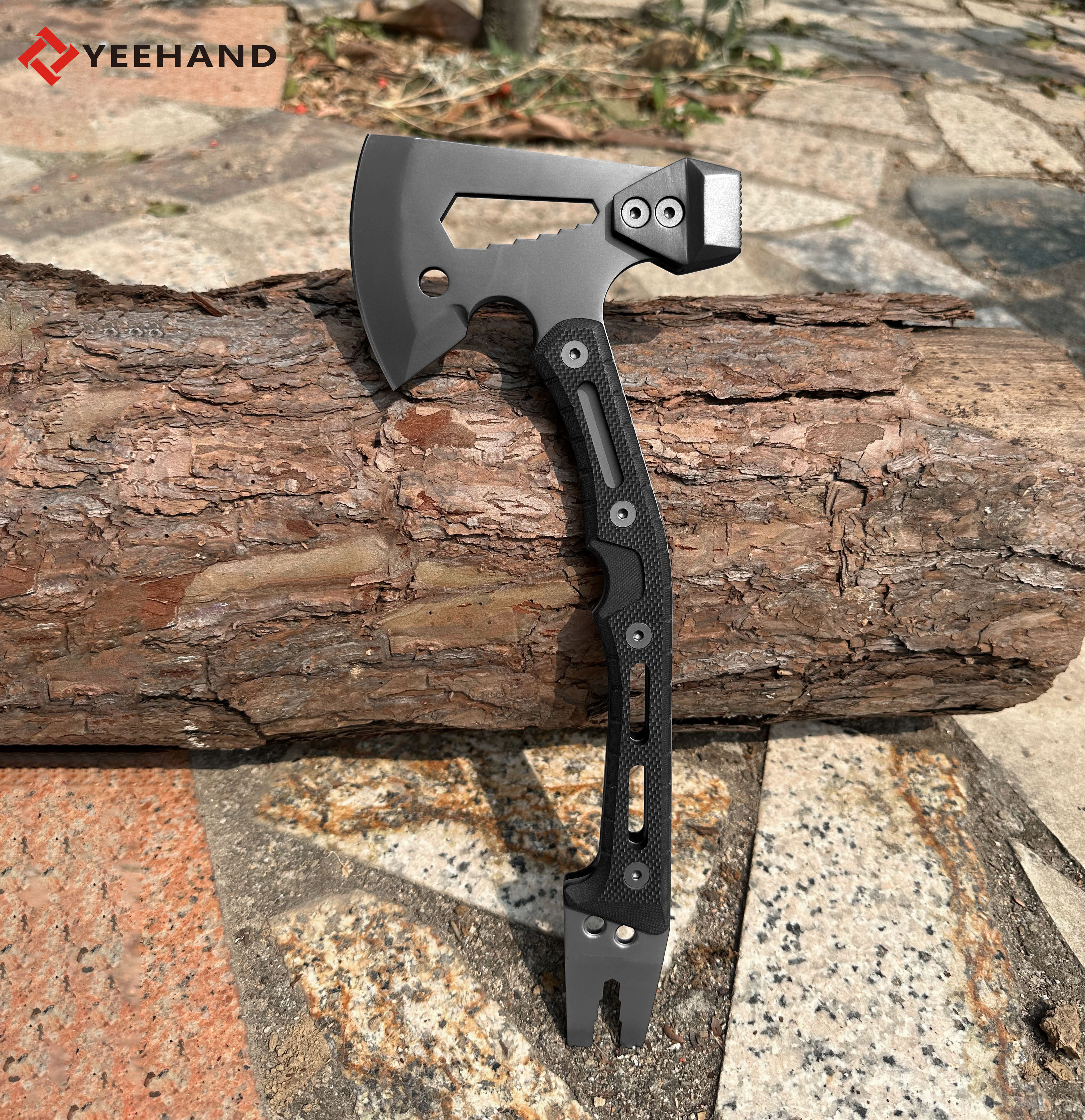 High Quality Black 5CR15 Blade G10 Handle Camping Axe Survival Stainless Steel Hatchet