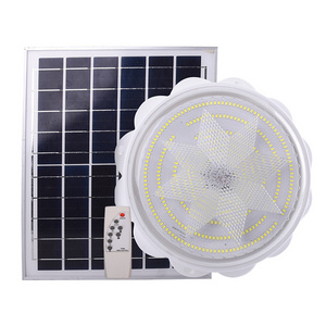 2022 Newest IP65 sale led Ceiling light solar power with remote control indoor Plastic PC 40W Led garden Solar Ceiling lamp