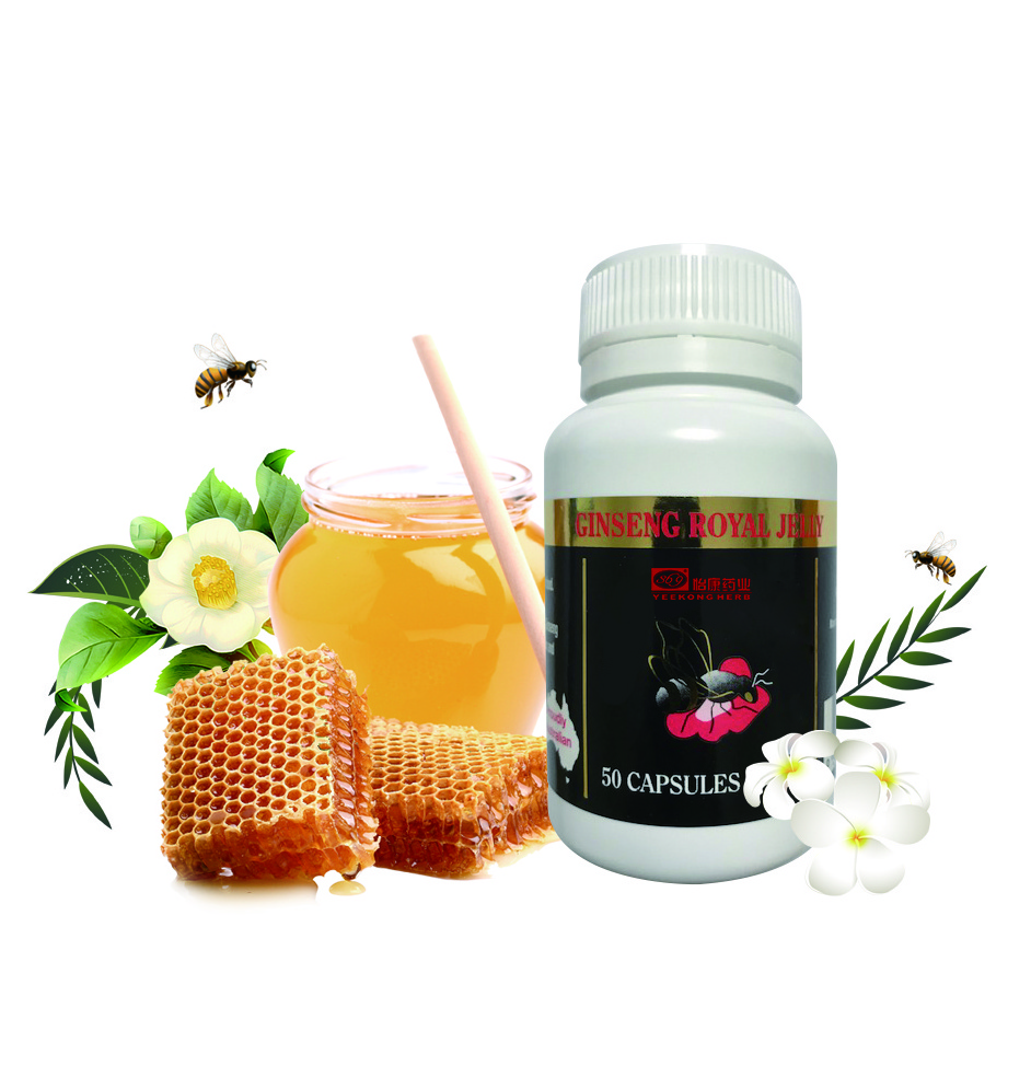 Gensing royal jelly capsule 1000mg honey for health  immunity supplement