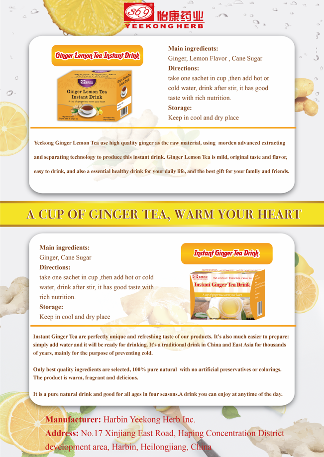 wholesale China instant lemon ginger tea bags Specially supplied