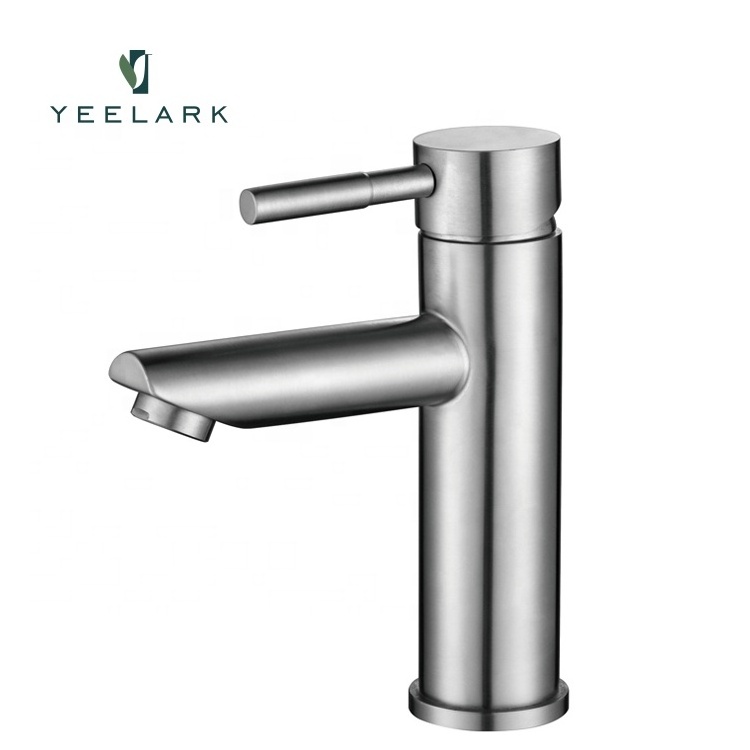 Hot Selling Stainless Steel 304 Single Handle Tap One Hole Waterfall Mixer Sinks Face Wash Basin Faucet Bathroom Taps