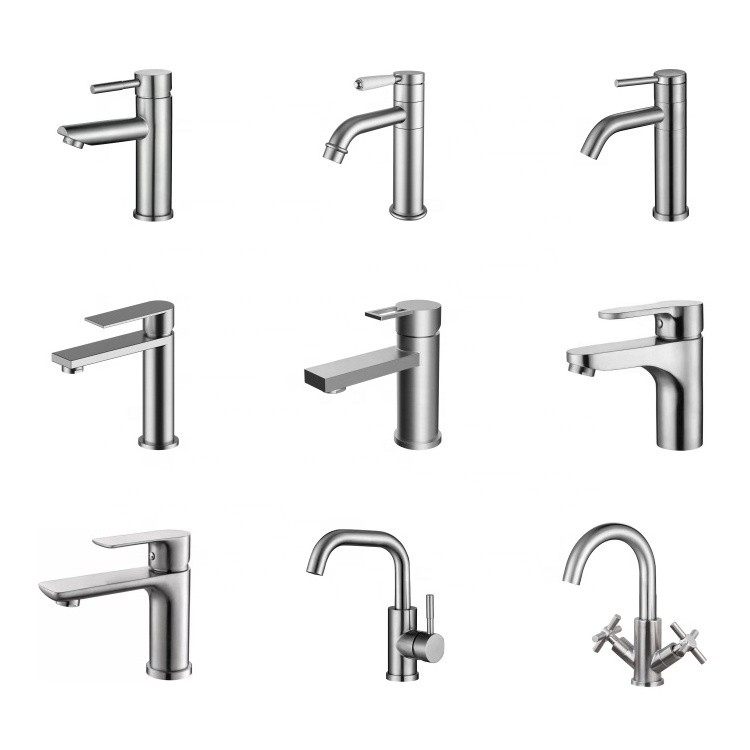 Hot Selling Stainless Steel 304 Single Handle Tap One Hole Waterfall Mixer Sinks Face Wash Basin Faucet Bathroom Taps