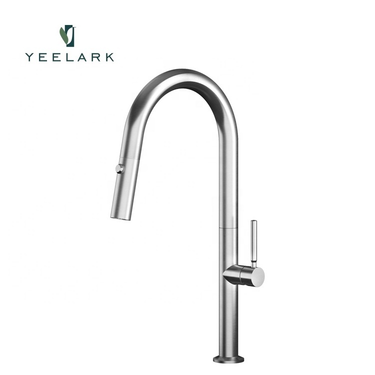 Wholesale Stainless Steel 360 Swivel Pull Down Spray Gooseneck Sink Mixer Faucet Taps Kitchen Faucet