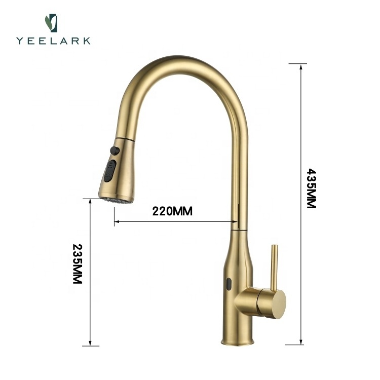 Touchless Kitchen Faucet Sensor Smart Single Handle Stainless Steel Kitchen Faucet with pull down sprayer