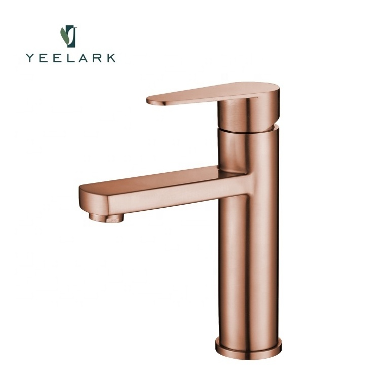 Hot Cold Tap Stainless Steel 304 Luxury Modern Single Hole Gold And Black Bathroom Faucet