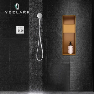 Good Quality Luxury Cabinet Brushed Rose Gold 304 Stainless Steel Rectangle Size Waterproof Insert Bathroom Shower Wall Niches