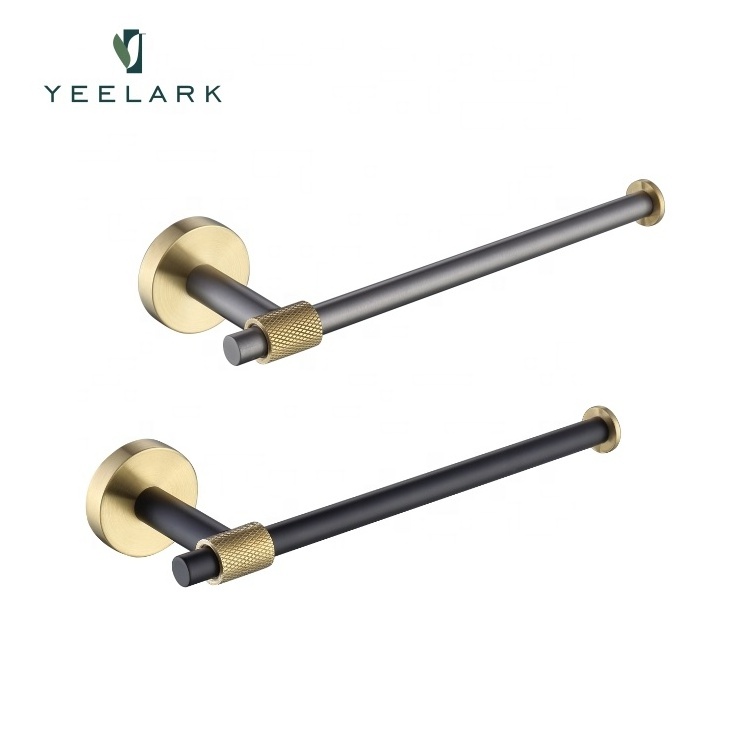 Latest Design Bathroom Accessories Wall Mounted Brushed Gold 304 Stainless Steel Bathroom Towel Rail Paper Towel Rack