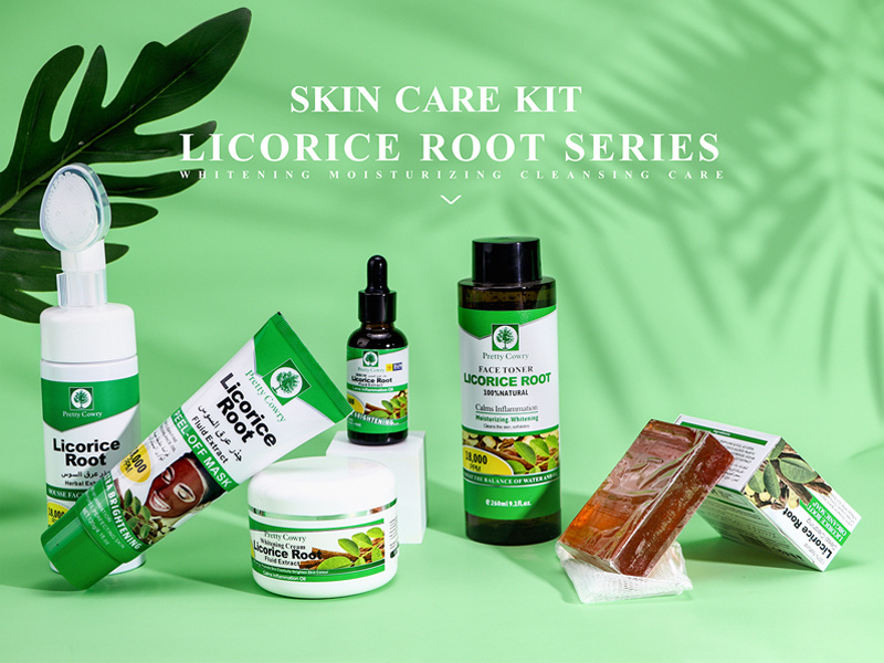 Licorice Root Extract  Set Face Skin Care Set Anti-Aging Skincare Kit Nourishing Oil Control Serum Cream Eye Cream Toner