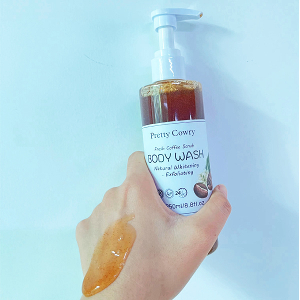 Pretty Cowry Wholesale Coffee Shower Gel Whitening Liquid Body Soap Skincare Hydrating Exfoliating  Body Wash