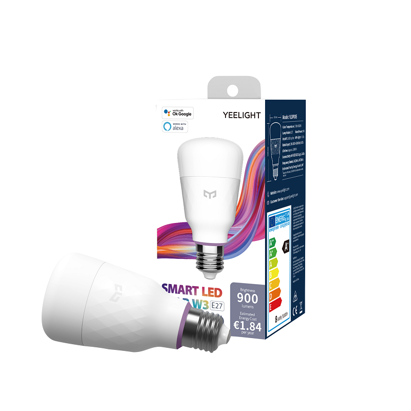 YEELIGHT Xiaomi Good quality Smart LED Bulb W3 Multicolor, E27, Support smart speaker, Works with Google Assistant for Home