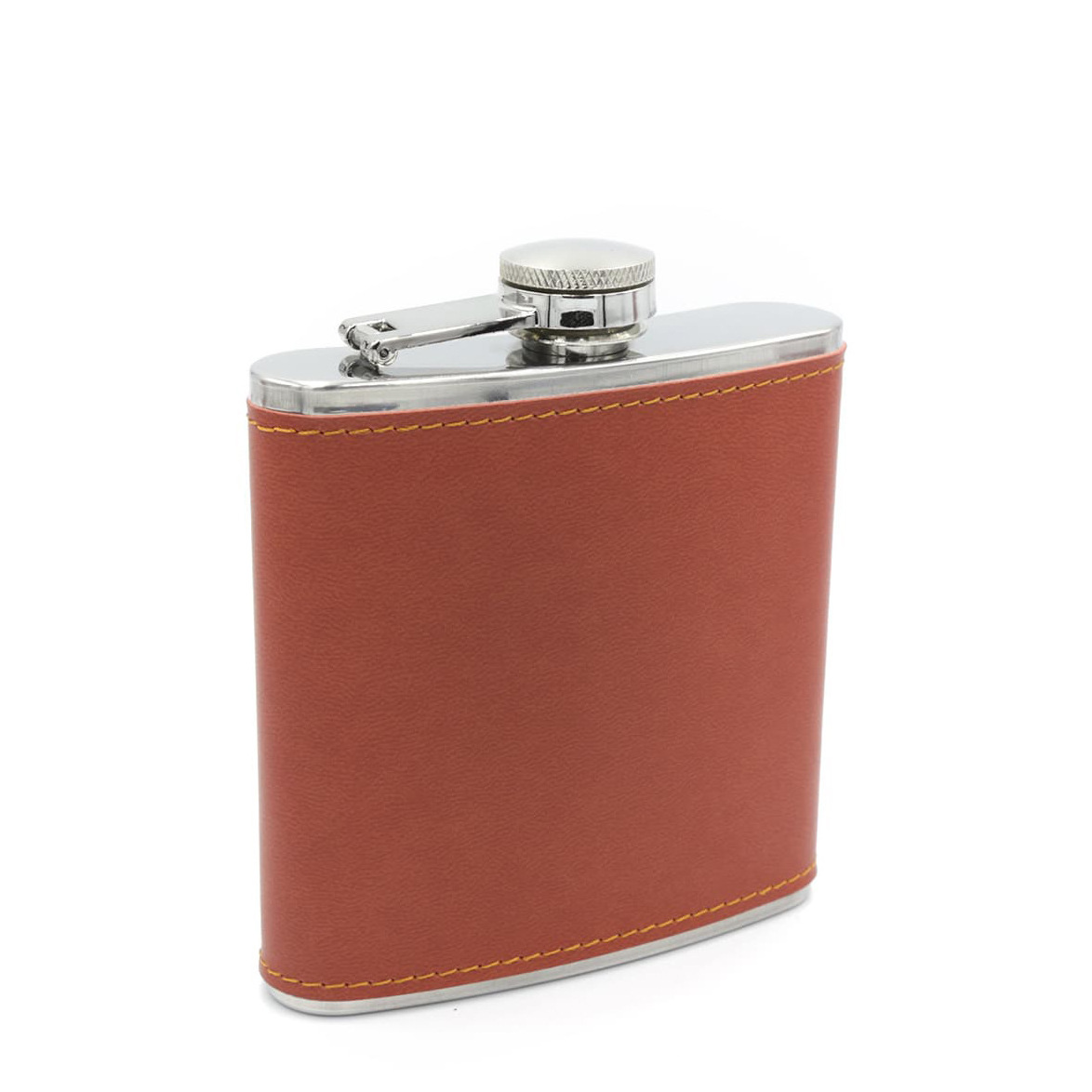 Camping Flask for Liquor 6oz 8oz Leather Hip Flask Stainless Steel with Funnel for Gift