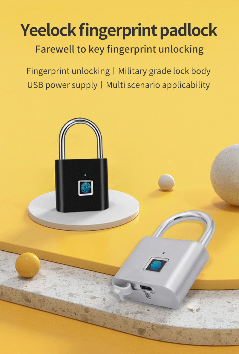 Smart Fingerprint Pad lock Smart Digital anti-theft Fingerprint Pad lock for bag or cabinet