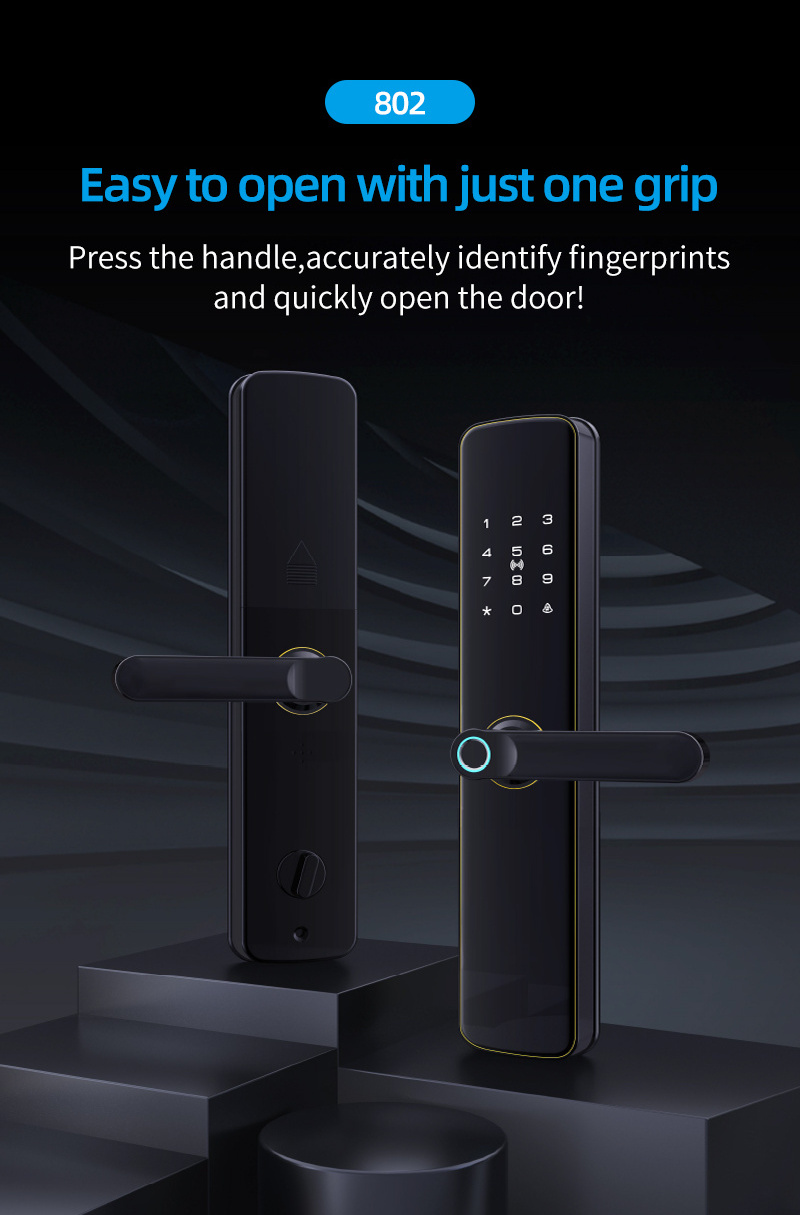 Keypad Biometric Fingerprint Door Handle Locks Easy Installation Keyless Smart Deadbolt Fingerprint Door Lock