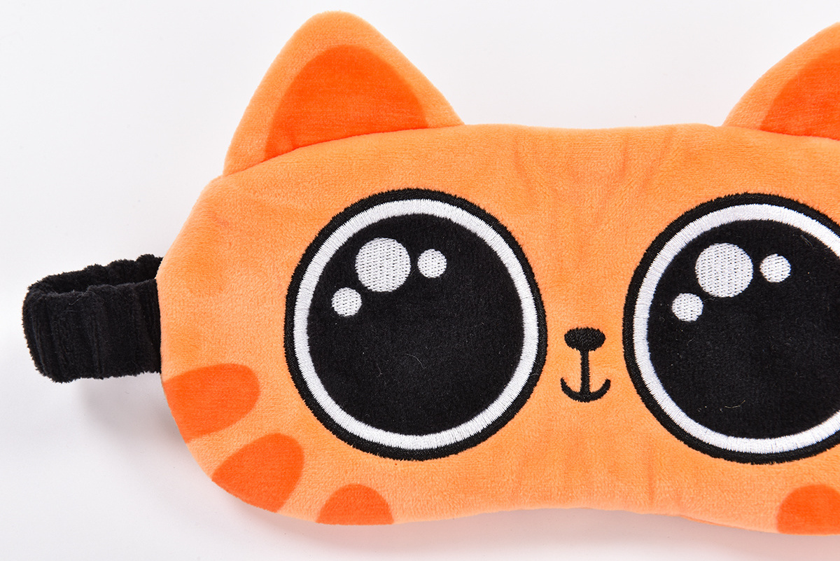 Custom soft cute owl plush embroidered sleeping eye mask for girl kids