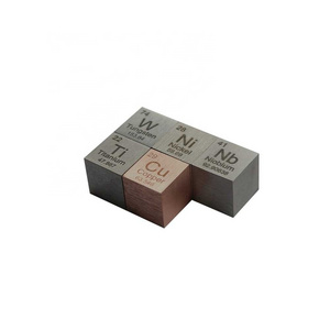 Sets of 5 metals Tungsten  +Copper +Titanium +Niobium +Nickel Cube Metal Density Cube 10mm Periodic Table Collection