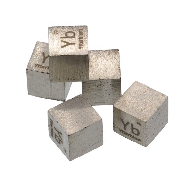 Rare Earth Ytterbium metal 99.99% Element Yb 10x10x10mm Density Cube pure in Periodic Element