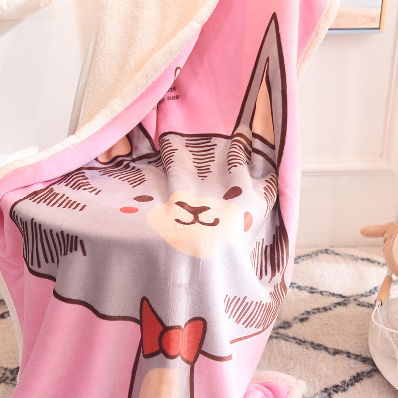 Throw Cute Animals Fleece Cat Baby Blanket Kids Flannel Blanket