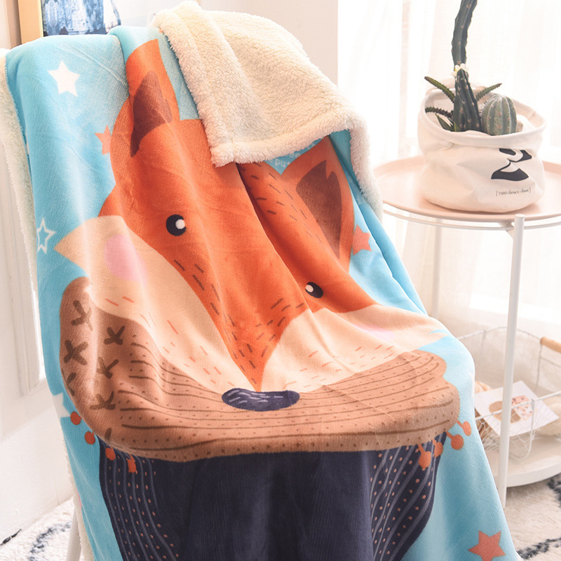 Throw Cute Animals Fleece Cat Baby Blanket Kids Flannel Blanket