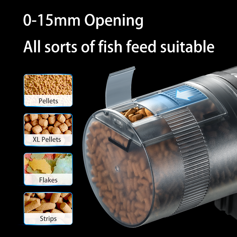 Cherlam Factory Price Aquarium Accessories Smart USB Chargeable Fish Food Dispenser Automatic Fish Feeder