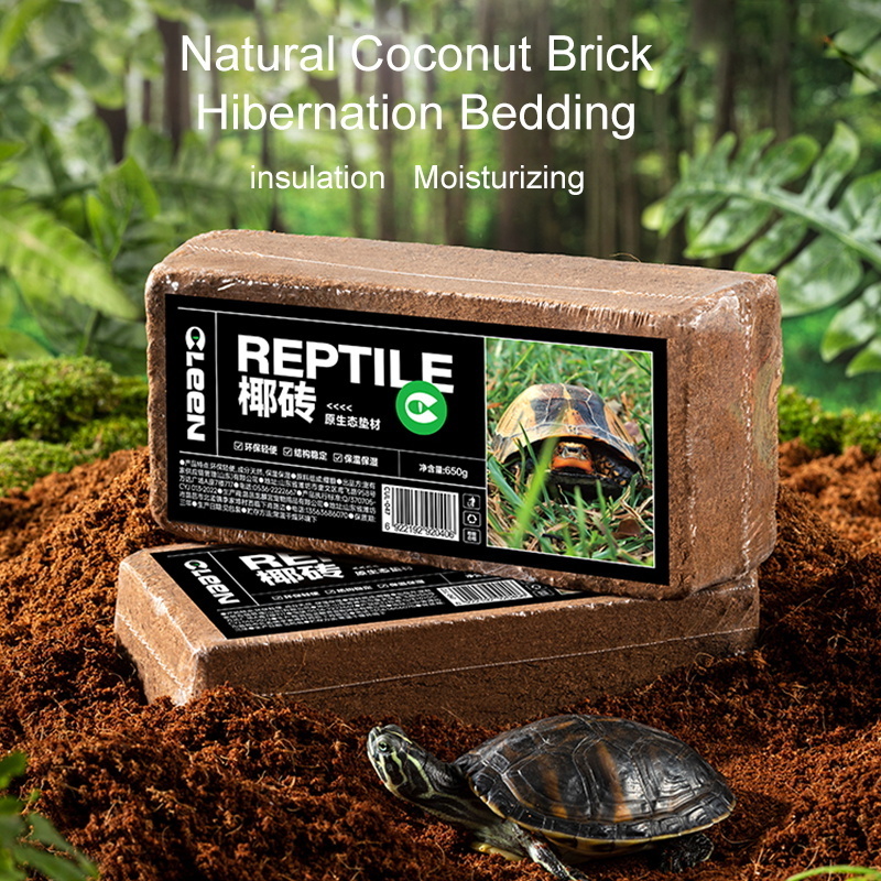 Cleen Pet Supplies Good Quality Climbing Pet Turtle Coconut Brick Moss Reptile Sand Natural High Foaming Rate Coconut Soil