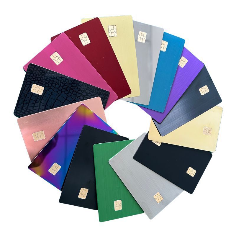 Laser engraving blank amex metal credit card colorful metal debit card with chip slot 4442 / 4428 and magnetic stripe