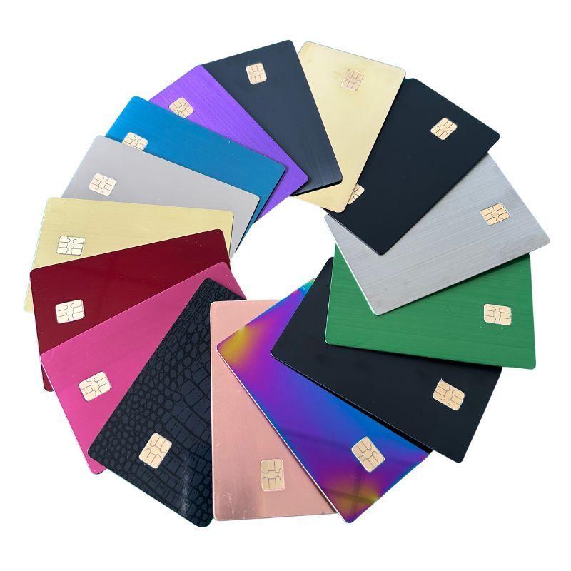 Laser engraving blank amex metal credit card colorful metal debit card with chip slot 4442 / 4428 and magnetic stripe