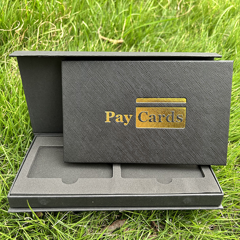 Gift Box Packaging Printing With Soft Foam Holder And Card Slot For Metal Credit Card