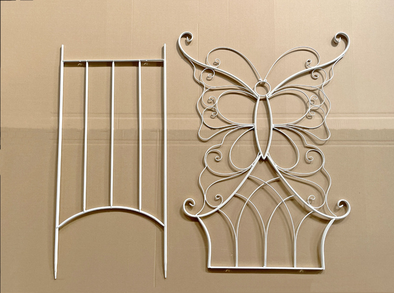 Wholesale metal climbing  floor Mounted Butterfly Fence Garden Trellis for Climbing Plants