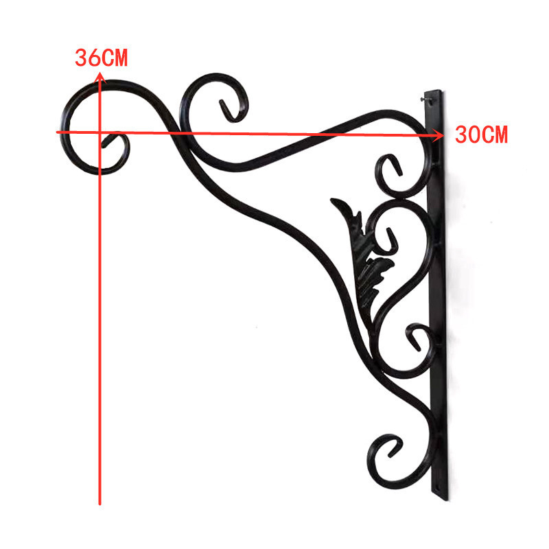 Iron Wall Bracket Decorative Hanging Plant Support Bracket Indoor Outdoor Plant Bracket for Hanging Basket