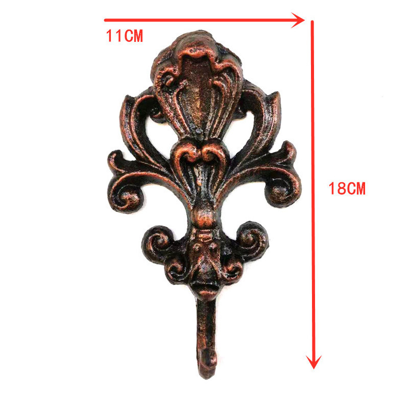 Cast Iron Hook Antique Color Metal Heavy Duty Wrought Iron Coat Hook Clothes Rack Wall Hanger Wall Hook