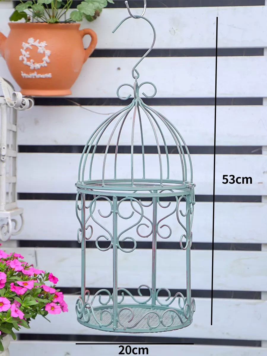 Metal Hanging Planter Basket With Round Wire Plant Holder With Chain Decorative Flower Pots Hanger For Garden Metal Flower Stand