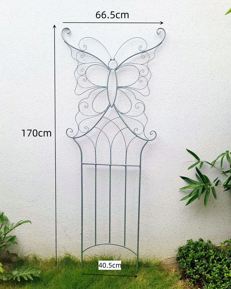 Wholesale metal climbing  floor Mounted Butterfly Fence Garden Trellis for Climbing Plants