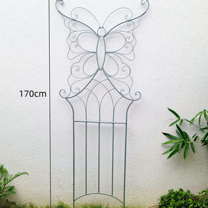 Wholesale metal climbing  floor Mounted Butterfly Fence Garden Trellis for Climbing Plants