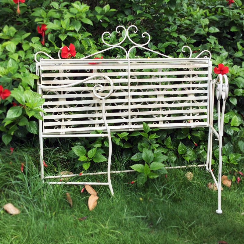 Wholesale antique rustic wrought iron metal garden benche outdoor furniture