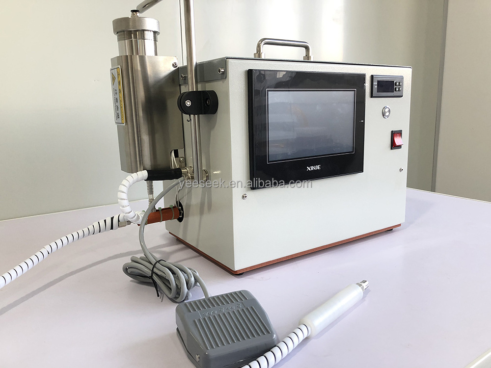 Factory direct mini table sized manual semi automatic oil liquid filling machine for carts luer syringes